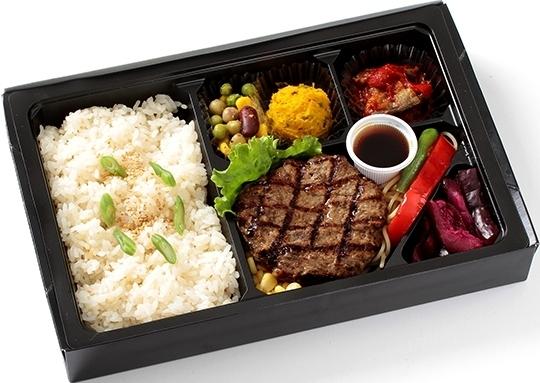 ソースが選べる直火網焼きステーキハンバーグ 1 350円 用賀grillの弁当配達 くるめし弁当