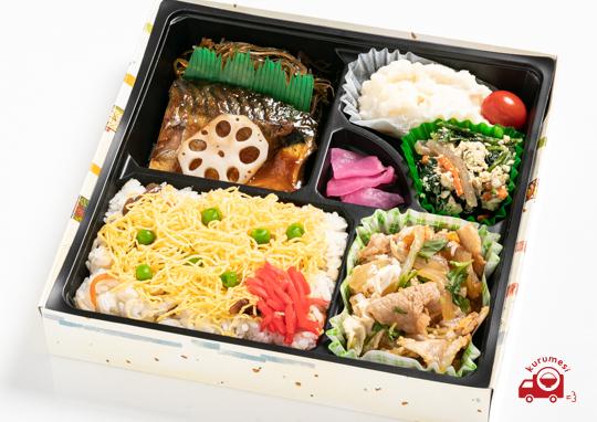 鯖の味噌煮 豚肉卵とじ チラシ寿司弁当 Mt 425 999円 ロケ弁スリースターズの弁当配達 くるめし弁当