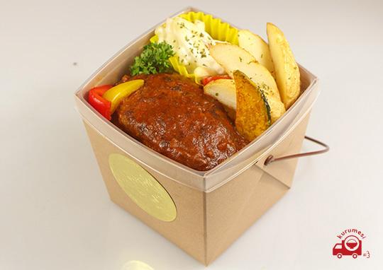 手造りハンバーグbox 980円 ランチbox Iro鶏 ランチボックスイロドリ くるめし弁当